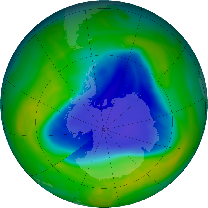 Antarctic ozone map for 12 November 2004